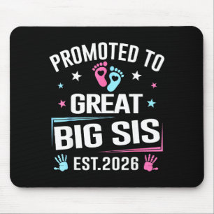 Promoted To Great Big Sis Est 2026 Pregnancy Annou Mouse Pad