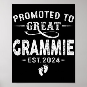 Promoted To Great Grammie 2024 Mothers Day First T Poster