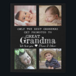 Promoted To Great Grandma 4 Photo Collage Faux Canvas Print<br><div class="desc">Photo collage canvas art with 'Only The Best Grandmas Get Promoted To Great Grandma ' typography  . Makes a perfect gift for your favourite grandmother for mother's day , grandparent's day , birthday. Personalise with we love you message and grandchildren names.</div>