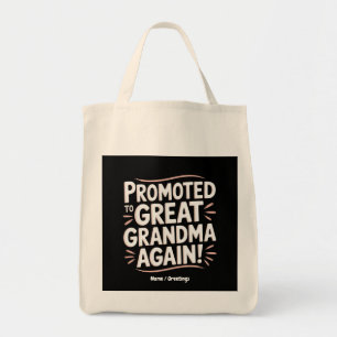 Promoted to Great Grandma Again Fun Pregnancy Gift Tote Bag