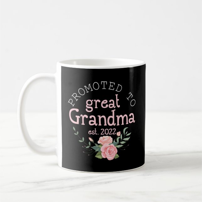Promoted To Great Grandma Est 2022 First Time Gran Coffee Mug (Left)