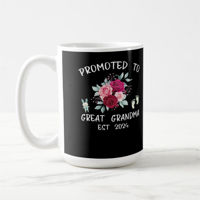 Promoted To Great Grandma Est 2024 Coffee Mug (Left)