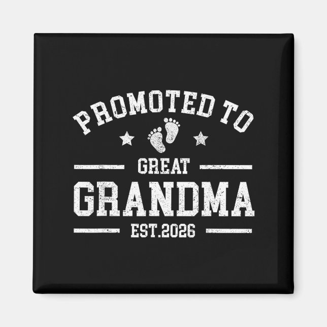 Promoted To Great Grandma Est. 2026 Baby Announcem Magnet (Front)