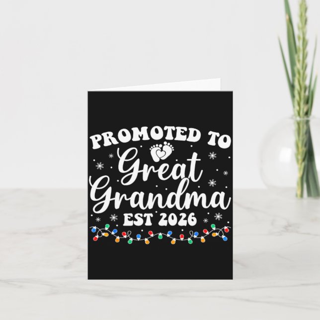 Promoted To Great Grandma Est 2026 First Time New  Card (Front)