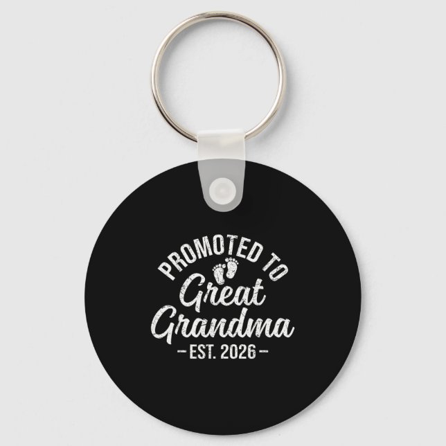 Promoted To Great Grandma Est 2026 First Time New  Key Ring (Front)