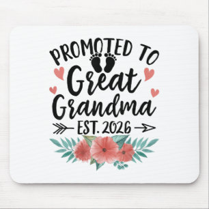 Promoted To Great Grandma Est 2026 First Time New Mouse Pad