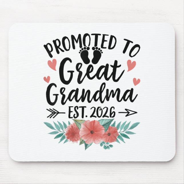 Promoted To Great Grandma Est 2026 First Time New  Mouse Pad (Front)