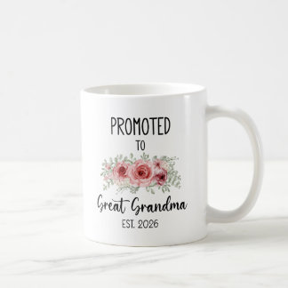 Promoted To Great Grandma Est 2026 Flowers Baby Coffee Mug