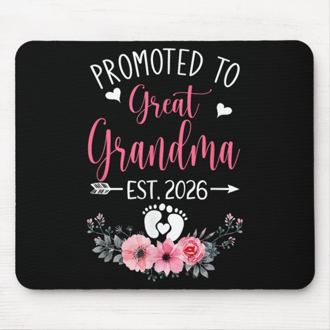 Promoted To Great Grandma Est 2026 Mothers Day  Mouse Pad (Front)