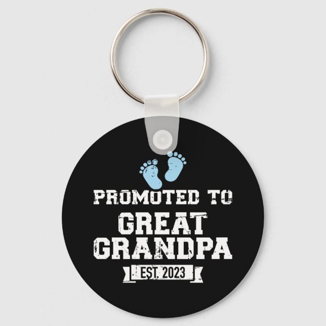 Promoted to great grandpa 2023 key ring (Front)
