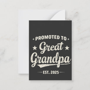 Promoted to Great Grandpa 2025 Family Gift Card