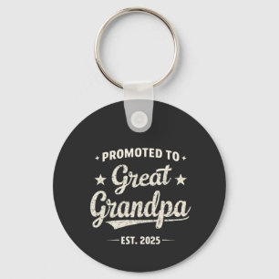 Promoted to Great Grandpa 2025 Family Gift Key Ring
