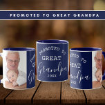 Promoted to Great Grandpa 2 Photo Collage Blue Mug<br><div class="desc">Promoted to Great Grandpa mug personalised with 2 photos and established year.
 Makes an unique gift for father's day , grandparents day and grandpa birthday.</div>