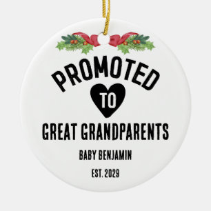 Promoted to Great Grandparents Personalised Name Ceramic Ornament