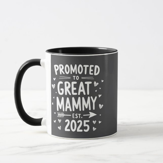Promoted to Great Mammy Est. 2025 Mothers Day  Mug (Left)