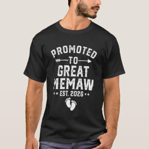 Promoted to Great Memaw Est 2026 Matching Family L T-Shirt