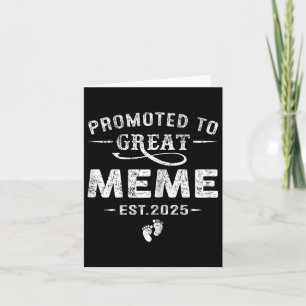Promoted To Great Meme Est 2025 Pregnancy Announce Card