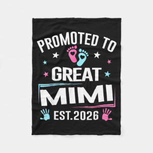 Promoted To Great Mimi Est 2026 Pregnancy Announce Fleece Blanket