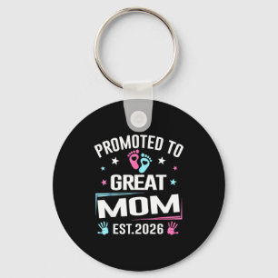Promoted To Great Mom Est 2026 Pregnancy Announcem Key Ring