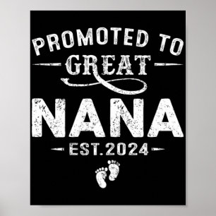 Promoted To Great Nana 2024 Mothers Day First Time Poster
