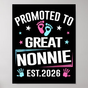 Promoted To Great Nonnie Est 2026 Pregnancy Announ Poster