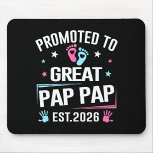 Promoted To Great Pap Pap Est 2026 Pregnancy Annou Mouse Pad