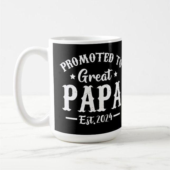 promoted to great papa est 2024 t shirt coffee mug (Left)
