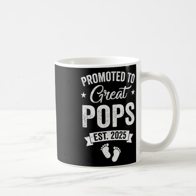 Promoted To Great Pops Est 2025 Pregnancy Announce Coffee Mug (Right)