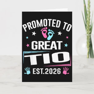 Promoted To Great Tio Est 2026 Pregnancy Announcem Card
