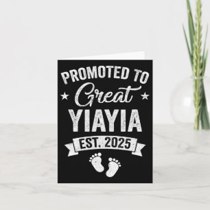 Promoted To Great Yiayia Est 2025 Pregnancy Announ Card