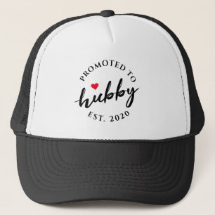 Promoted to Hubby Calligraphy Trucker Hat