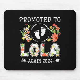 Promoted To Lola Again Mothers Day Grandma Reveal  Mouse Pad