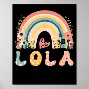 Promoted to Lola Est 2026 Boho Rainbow Floral Poster
