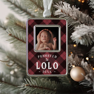 Promoted to Lolo Baby Photo Grandpa Silver Plated Framed Ornament