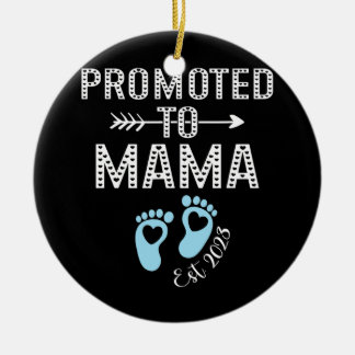 Promoted To Mama Est 2023 First Time New Mum Dad  Ceramic Ornament