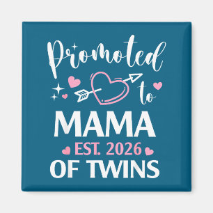 Promoted to mama of twins est 2026 arrow heart magnet