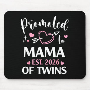Promoted to mama of twins est 2026 arrow heart mouse pad