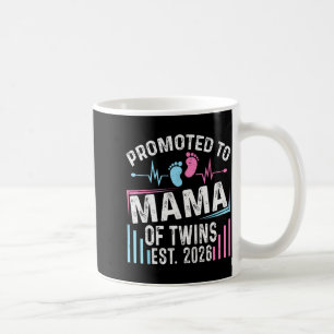 Promoted To Mama Of Twins Est 2026 Baby Shower Vin Coffee Mug