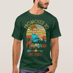 Promoted To Mamaw Est 2023 Retro First Time Mamaw T-Shirt