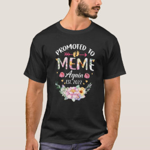 Promoted To Meme Again 2022 Flower Grandma Announc T-Shirt
