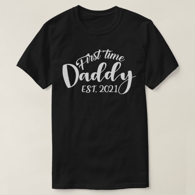 Promoted To Men  Cool First Time Daddy 2021 Baby T T-Shirt (Design Front)