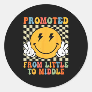Promoted To Middle Brother Sister Toddler Baby Ann Classic Round Sticker