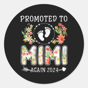 Promoted To Mimi Again Mothers Day Grandma Reveal Classic Round Sticker