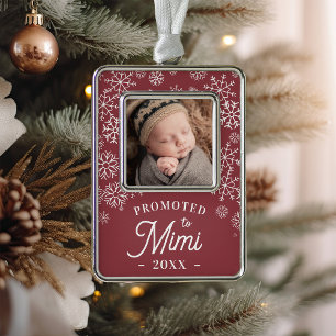 Promoted to Mimi Baby Photo Grandma Silver Plated Framed Ornament