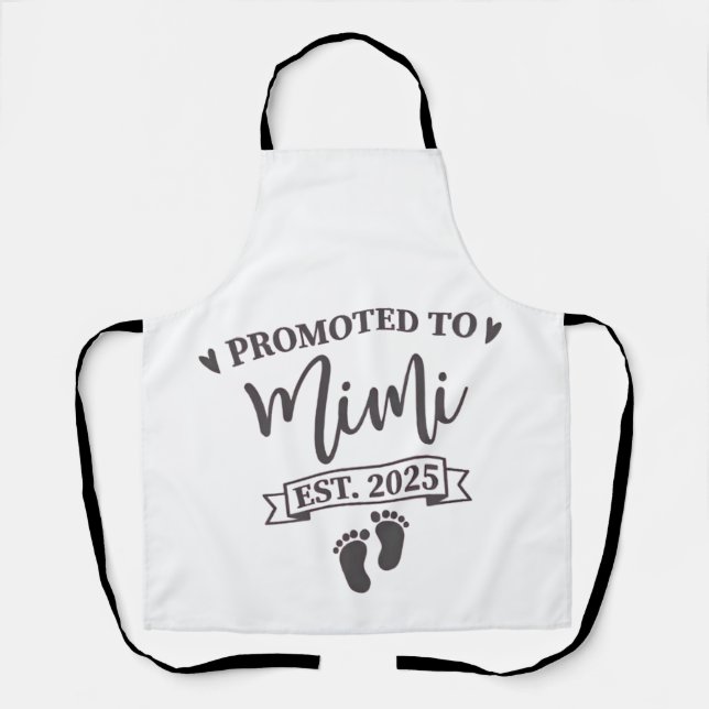 Promoted to Mimi Est. 2025 Grandma-to-be  Apron (Front)