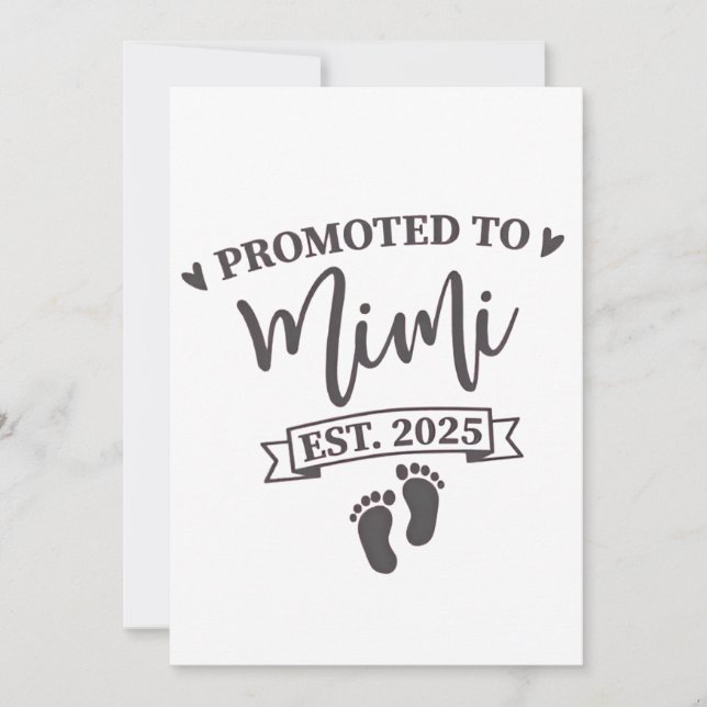 Promoted to Mimi Est. 2025 Grandma-to-be  Invitation (Front)