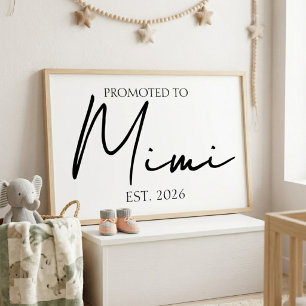 Promoted To Mimi Minimal Family Wall Art