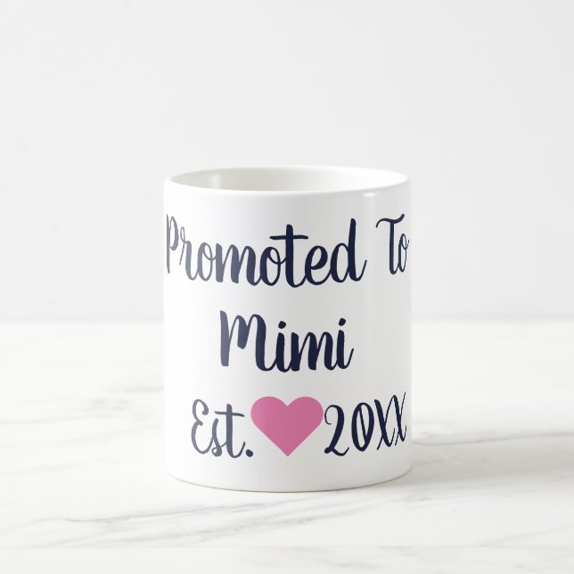Promoted To Mimi Navy & Bright Pink Mug (Center)