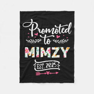 Promoted To Mimzy 2025 Cute Pregnancy Announcement Fleece Blanket