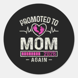 Promoted To Mom Again 2026 Expecting Baby Soon To  Classic Round Sticker